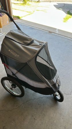 Trailblazer Gray Pet Jogger Stroller w/ Rain Cover & Organizer Bike Wheels