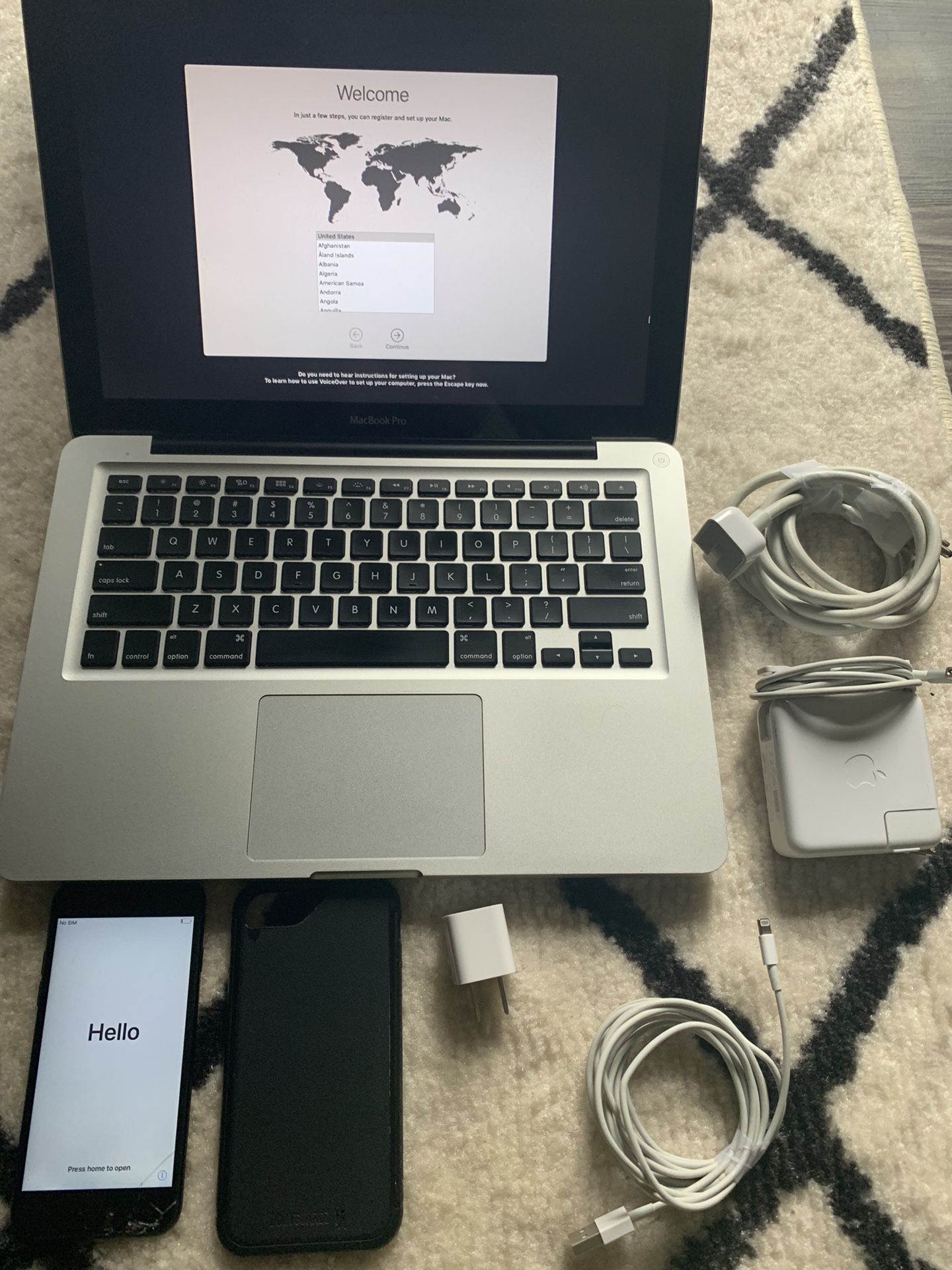 MacBook Pro + iPhone 7s + All chargers