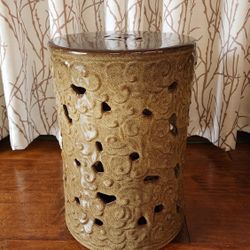 Ceramic Side Table Gsrden Stool Indoor Outdoor  17" X 12" 