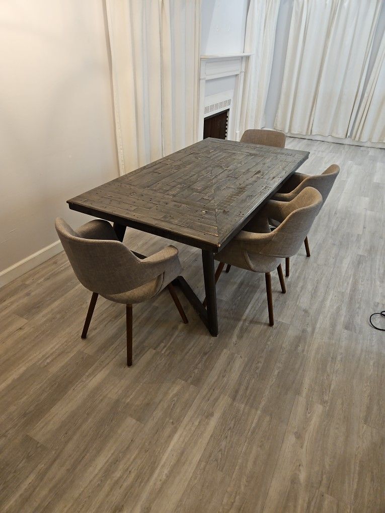 Large Wooden Dining Table With 6 Chairs