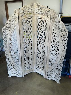 World market Carved Wood Room Divider