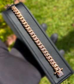 Jewelry 10k solid Rose Gold Miami Cuban bracelet 8.00” 72.8grams 10.50mm