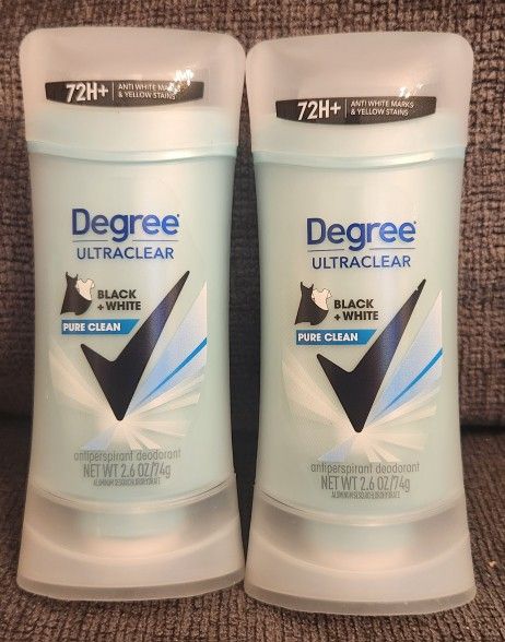(2) Degree Ultraclear Black+White Pure Clean Antiperspirant Deodorant 2.6 oz
