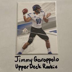 Jimmy Garoppolo Los Angeles Rams QB Upper Deck Rookie Card. 