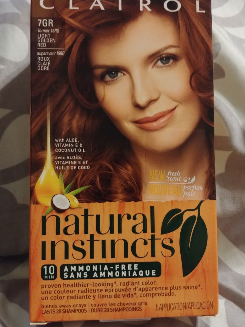 5 boxes of Clairol natural instincts 7GR former 15RG light golden red hair dye