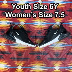Nike Air Max 270 (GS) Black White 943345-001 Youth 6Y Women’s 7.5 FLAWS