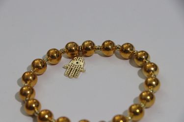 Gold tone Bracelet with Hand of Fatima