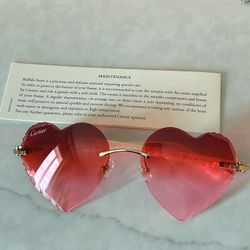 Cartier Hearts Red Diamond Cut Sunglasses Valentines Day 