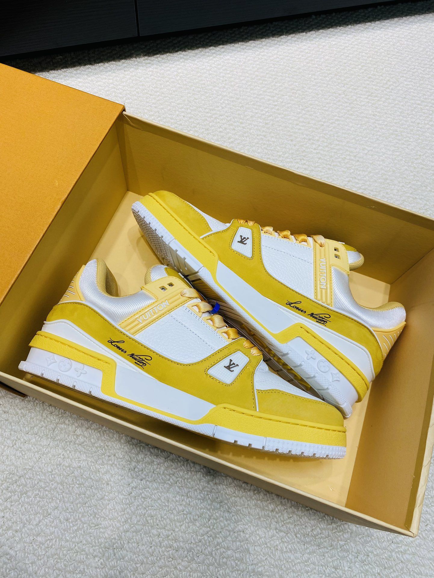 Yellow sports shoes