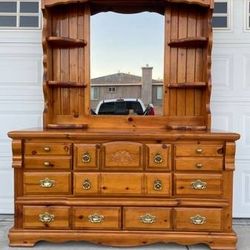 Solid Wood Dresser with Mirror
