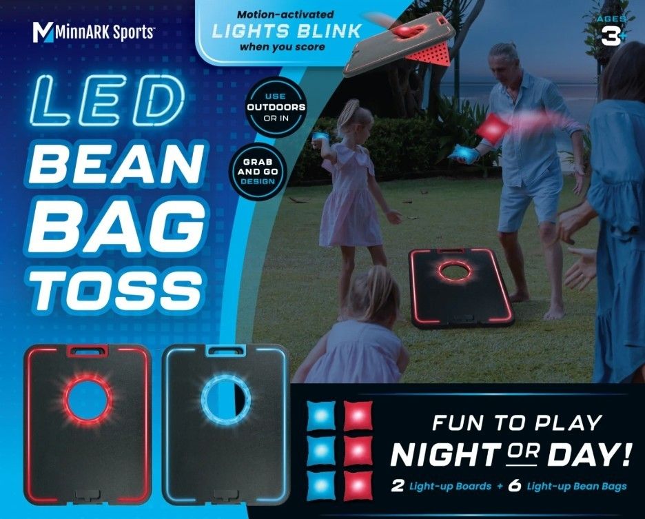 New LED Bean Bag Toss Game Everything Lights Up , Boards And Bean Bags