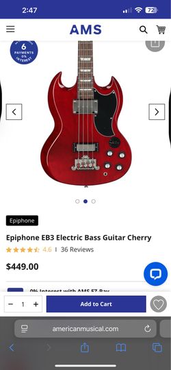 Epiphone EB3 Electric Bass Guitar Cherry