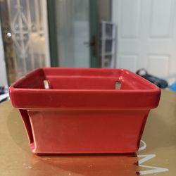 Ceramic plant holder red