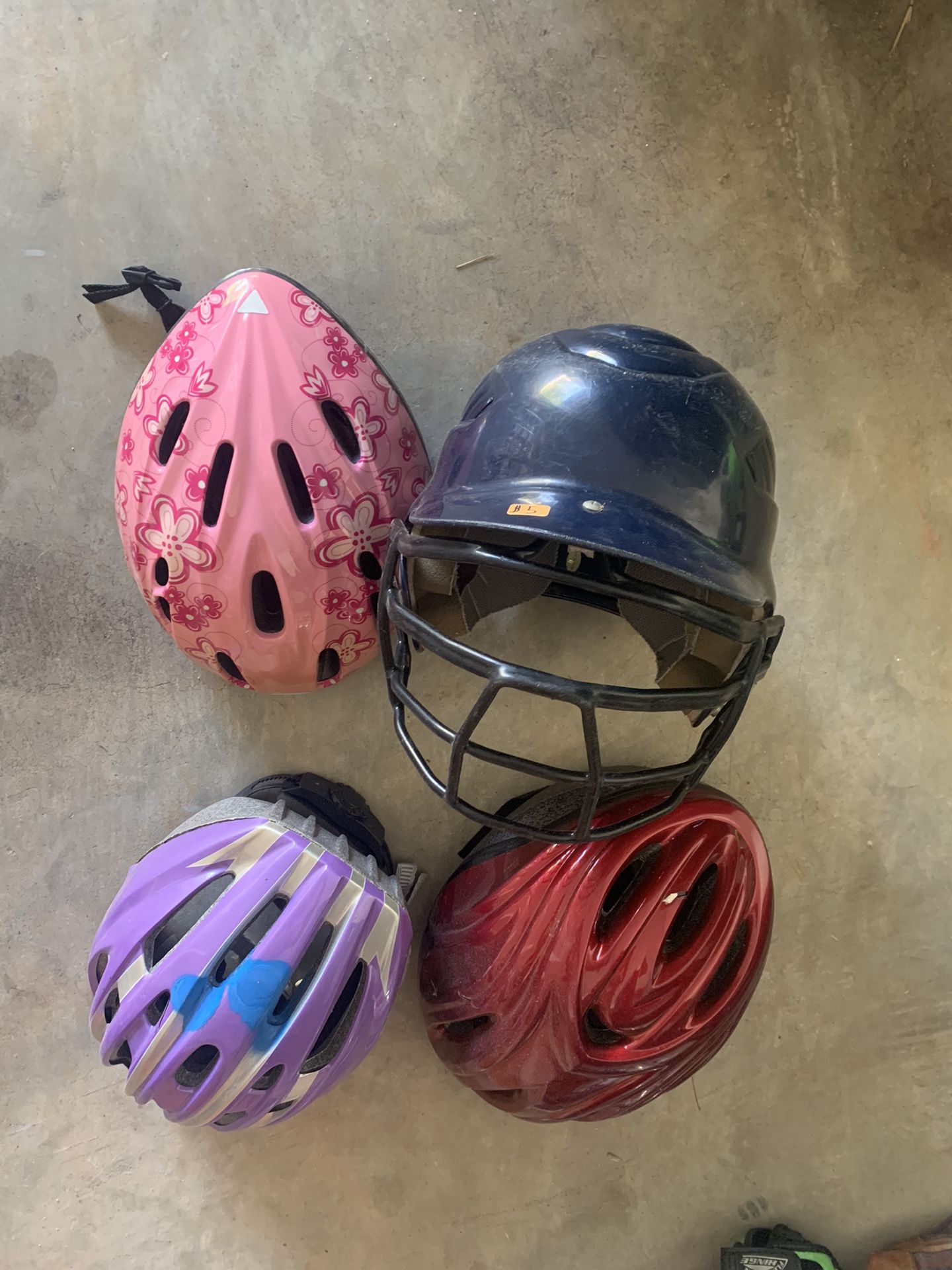 Helmet And Baseball Gloves