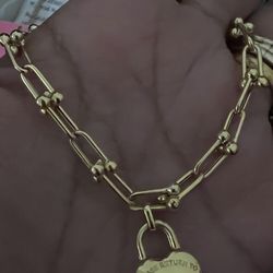 18k Gold Hardware Tiffany Bracelet 
