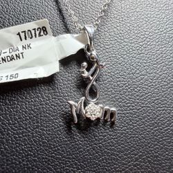 925 Silver Natural Diamond MOM PENDANT 