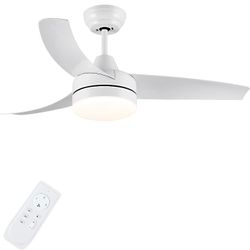 White Ceiling Fan with Light Remote 42 Inch