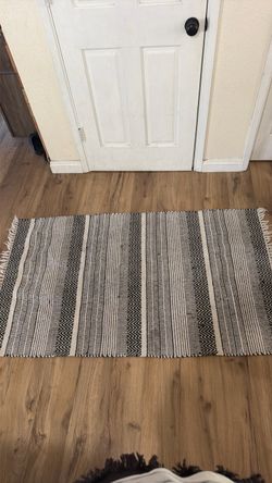 black and white rug