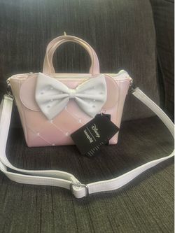 Loungefly Disney Minnie Mouse Coquette Pink Pearl Crossbody Bag $30