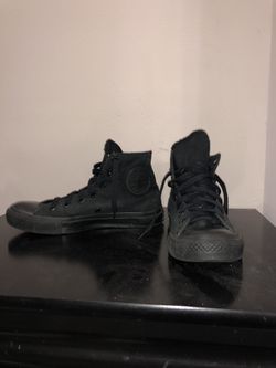 All black high top converse