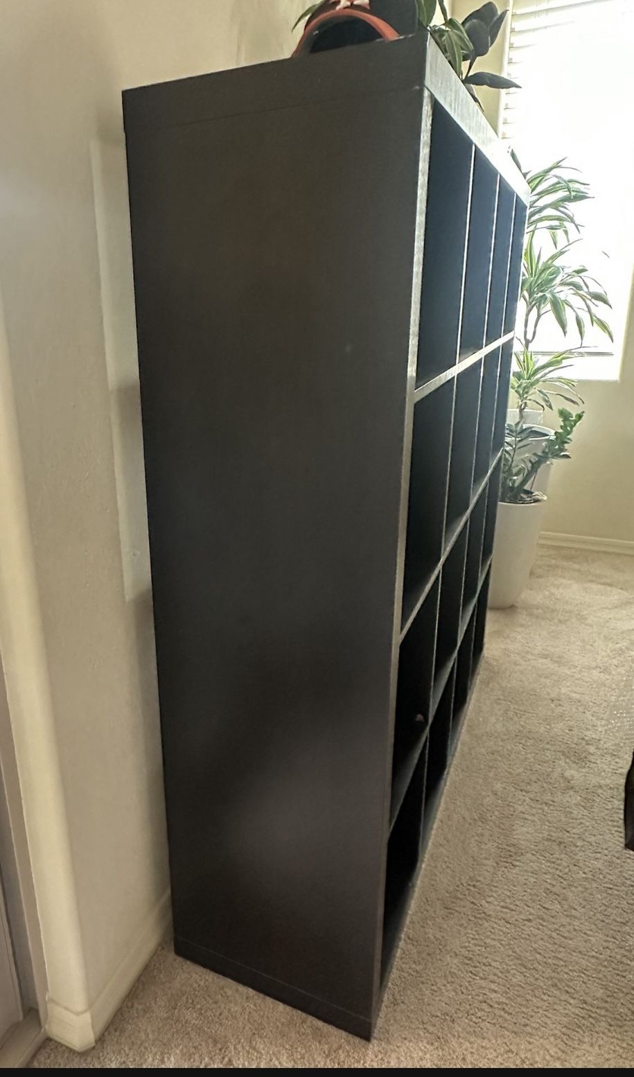 IKEA Black Malm 16 Cube Shelving Unit