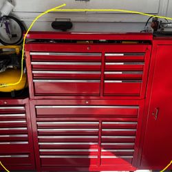 Heavy-Duty Red Tool Box Chest Combo - Excellent Condition
