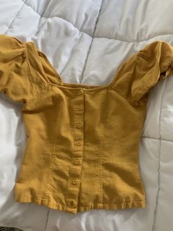 Yellow Top Puff Sleeves Size XXS