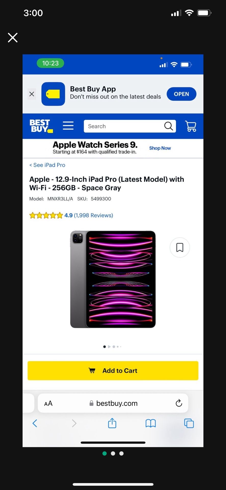 Apple - 12.9-Inch iPad Pro (Latest Model) with Wi-Fi - 256GB - Space Gray Sealed in the box Asking $1,050