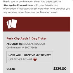 park city lift tickets 