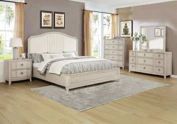 QN SZ BED FRAME, DRESSER, MIRROR, NIGHTSTAND(CHEST  $459)