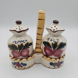Nasco Radish Beet Salt & Pepper 3 Piece Set Hand Painted In Japan Vtg 1950s 
