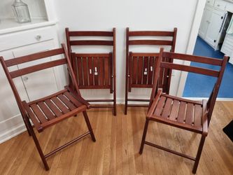 Set of four wooden folding chairs (Walnut) - new