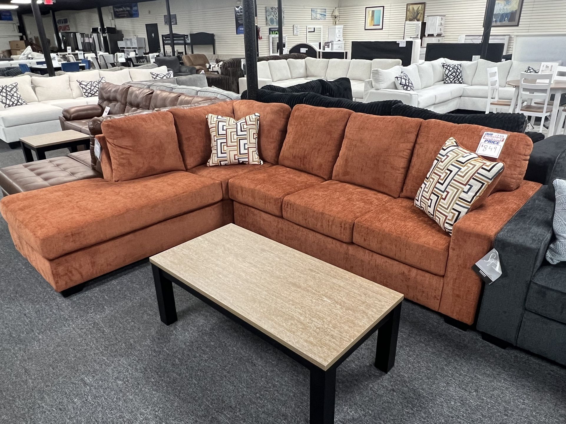 New Ashley Spice Sectional. Delivery & Set Up Available