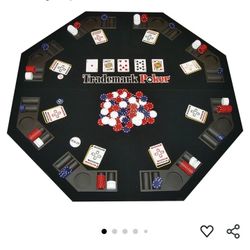 Poker Table Top With Cards And Chips In Carry In Case