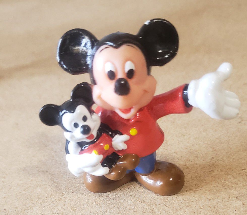 Vintage "Mickey Mouse" Holding Doll Figurine