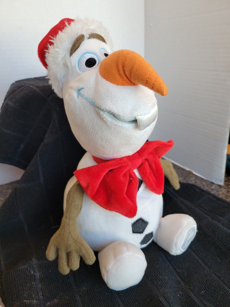 Authentic Disney Store Frozen Olaf Santa Hat Christmas Plush Stuffed Plush 11"