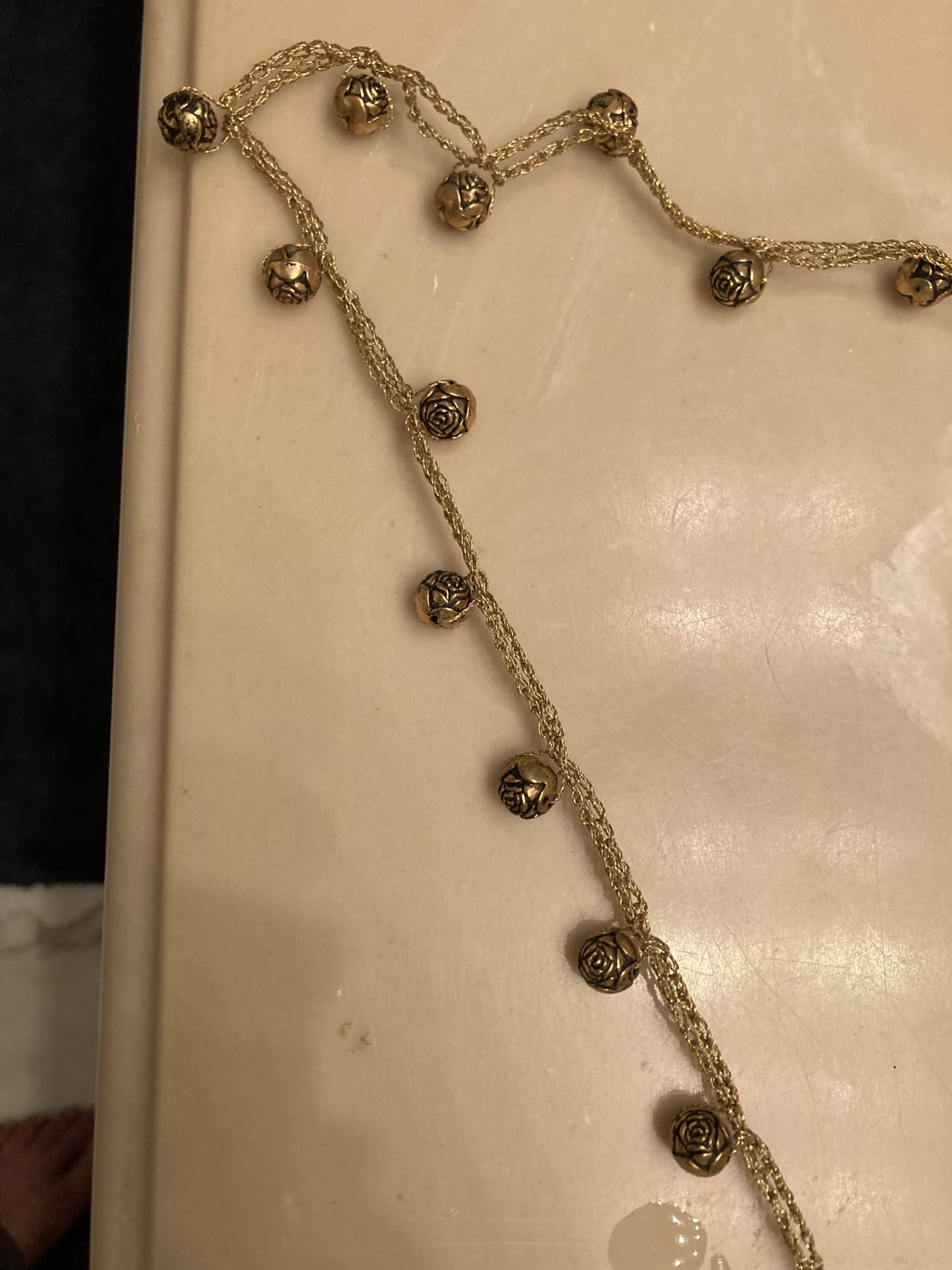 Antique Vintage Rose Necklace