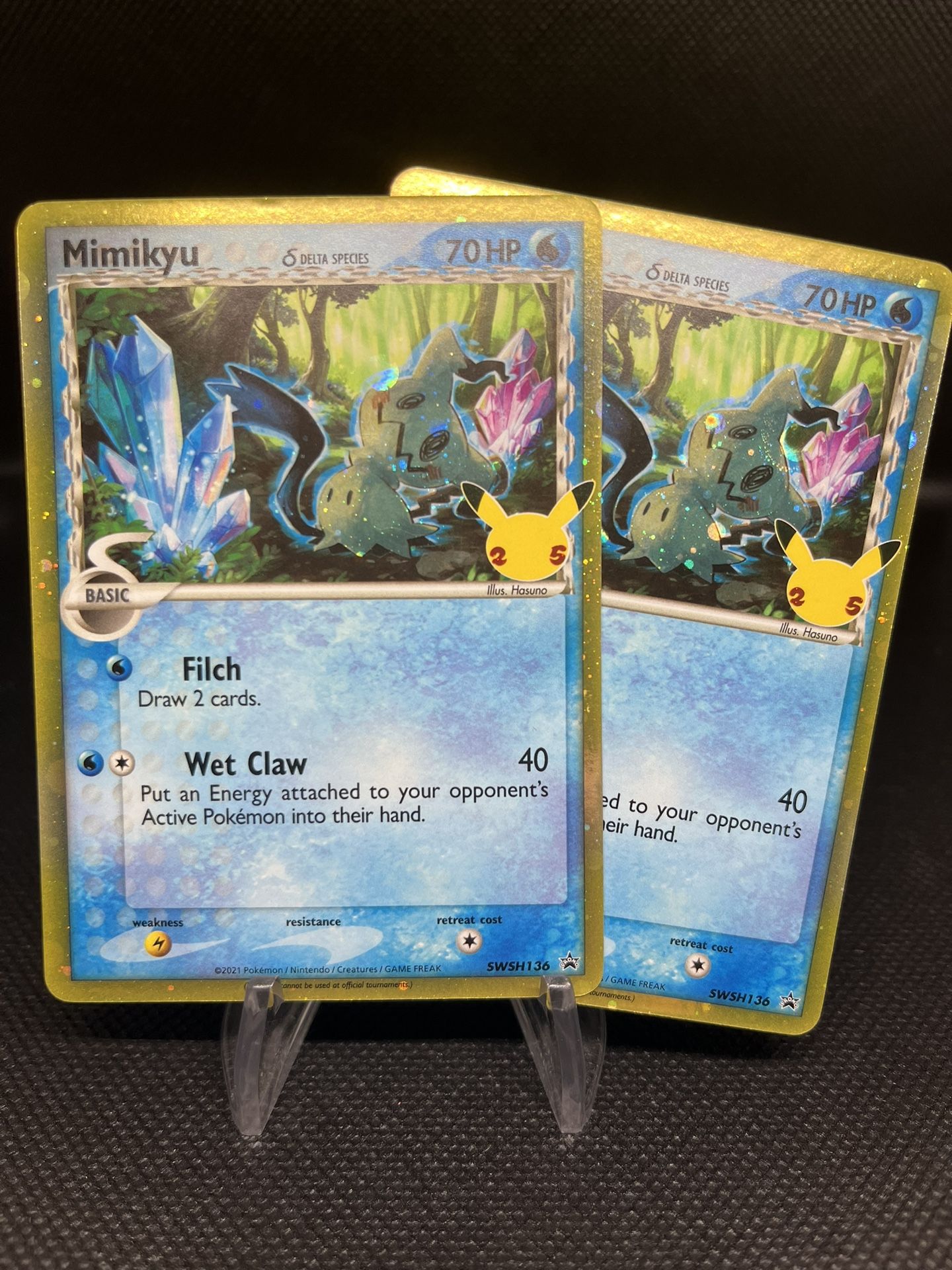 2x - Pokemon MIMIKYU SWSH136 - Celebrations 25th Anniversary- RARE HOLO PROMO