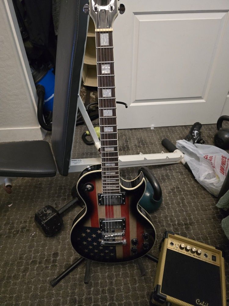 LEO JAYMES ELECTRIC GUITER WITH AMP