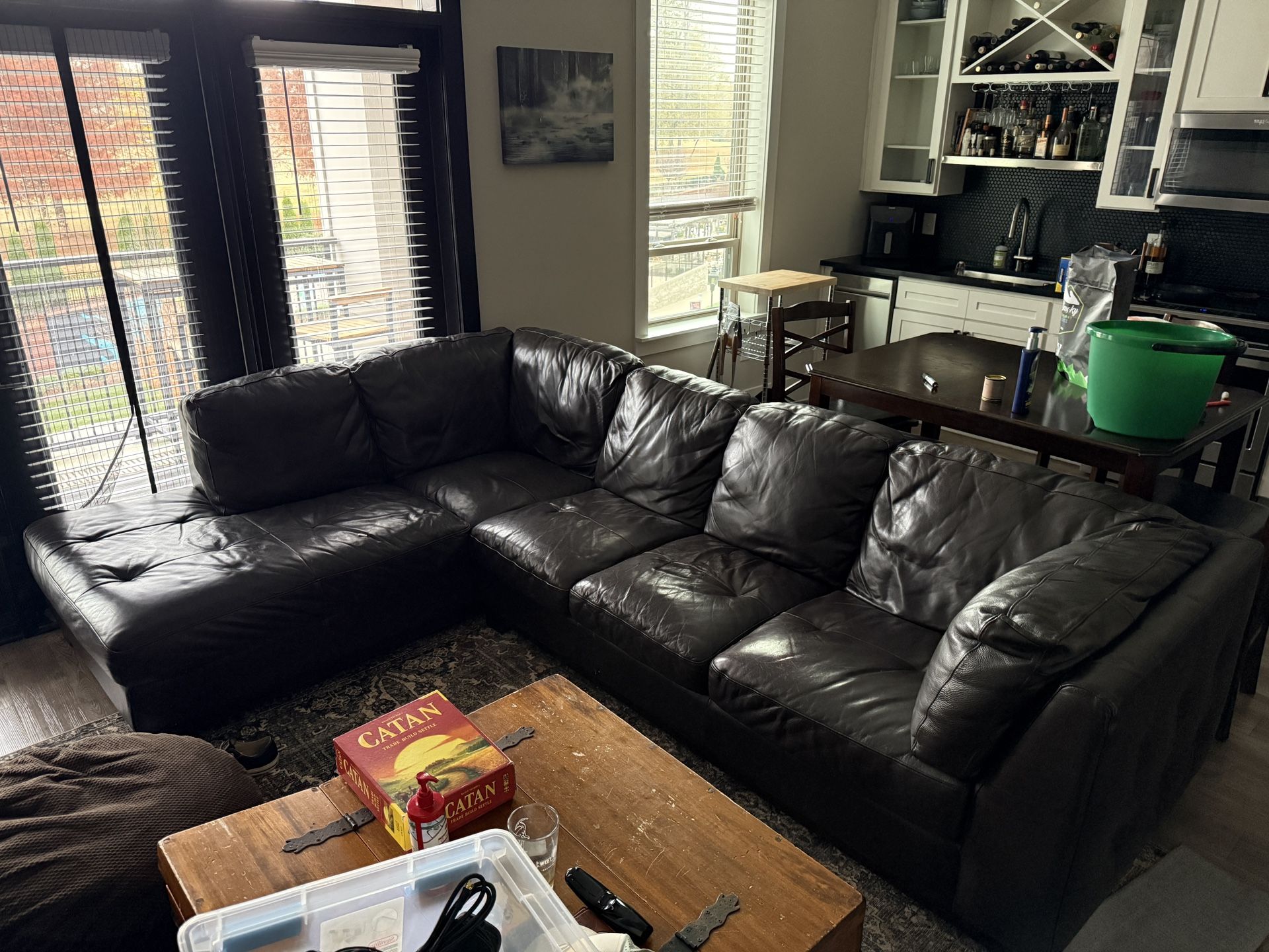 Large Leather Sectional