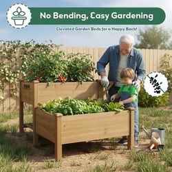 New Wooden Raised 2 Tier Garden Bed for year round Gardening