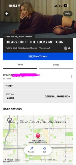 Hillary Duff Ticket