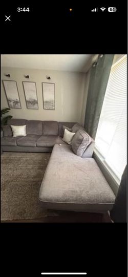 Gray Fabric Sectional Sofa with Chaise