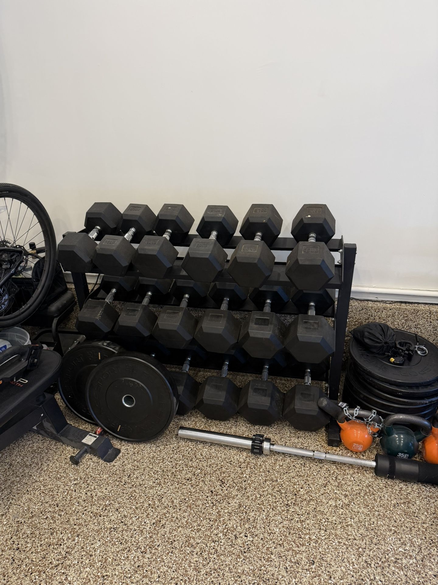 Dumbbell Set (up to 100lbs) & Misc. Weights.