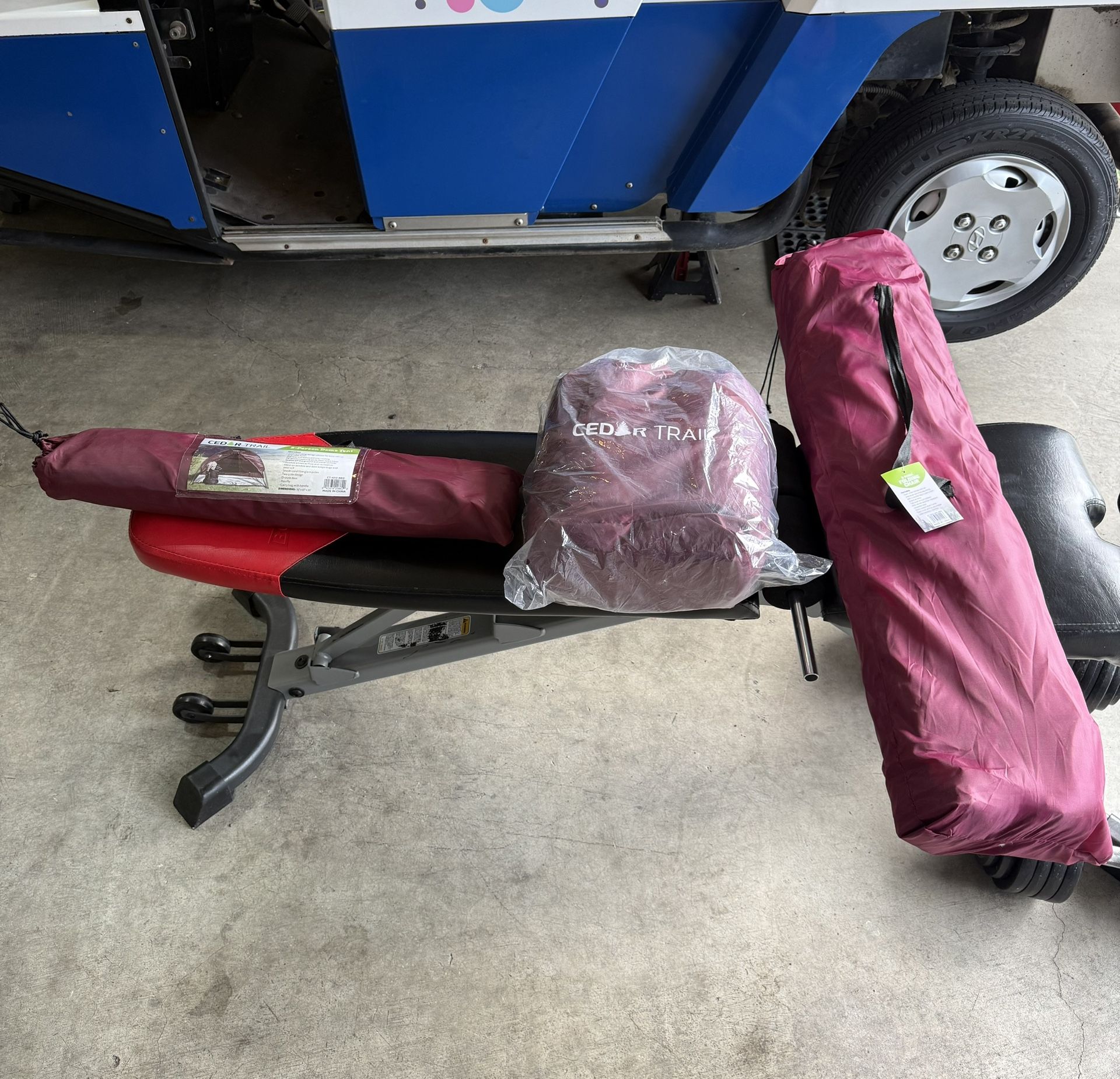 2 Man Tent, 2 Sleeping Bags, 2 Camp Chairs