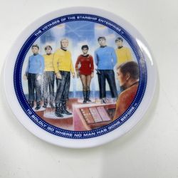 1991 Star Trek Enterprise Crew on Bridge Mini Plate Capt Kirk Dr Spock & more