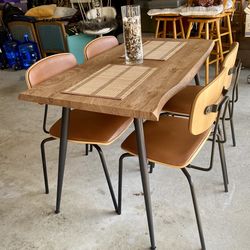 Dining Table Chairs Set Modern Style Live Edge Home Furniture