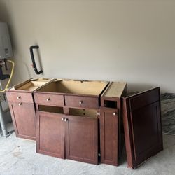 Cabinets And Marble Top (fantasy Brown) Smooth Finish