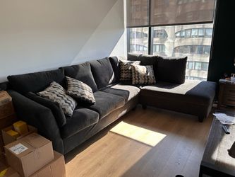 Grey couch L-shaped couch