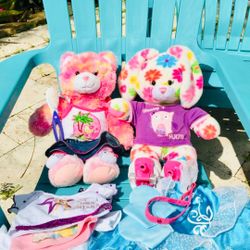 2 Build A Bears Comes With Accessories 